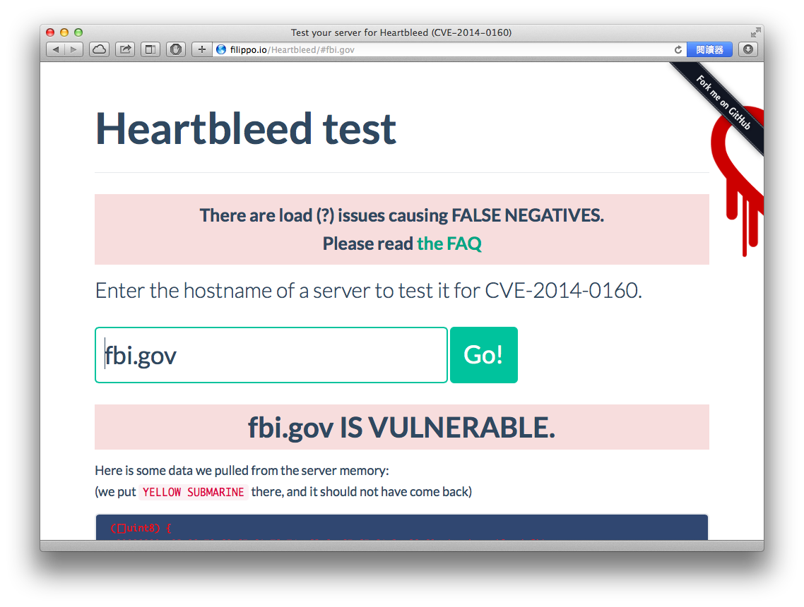 OpenSSL CVE-2014-0160 Heartbleed 檢測: fbi.gov